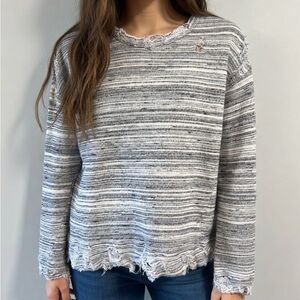 MOTHER The Big Easy Distressed Sweatshirt Cool Girl Grunge Model Off Duty SZ Sm